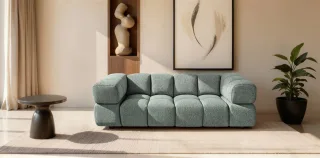 Sofa Designersofa BLANCHE 3-Sitzer in Stoff Puente Mintgrün