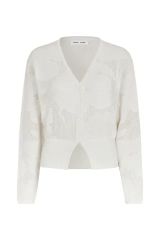 samsøe & samsøe - Strickjacke - Sapoppie beige/weiß - Gr. - L