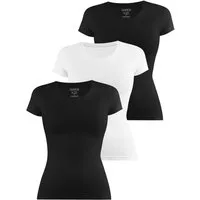 Janice Kurzarmshirt 3 x Damen T-Shirt Nysa Figurbetontes Shirt aus Baumwolle