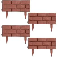 HTI-Living Beetumrandung Beeteinfassung Steinmauer Terracotta Nessa, LxH: 45x29 cm, Set, 4 Module, Beetbegrenzung Beetumrandung
