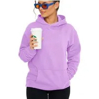 DAILY COTTON Hoodie Unifarben im Oversize Schnitt - Kapuzenpullover Loose-Fit Damen Basic Oversized Kapuzensweatshirt Raglan Kapuzenpullover Sweater
