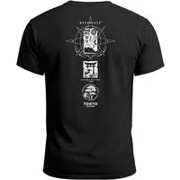 Neverless Print-Shirt Backprint T-Shirt Herren Tokyo Japan Asien Symbole Kranich Welle mit Print