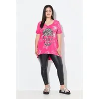 Angel of Style T-Shirt T-Shirt Leo-Totenkopf V-Ausschnitt Halbarm