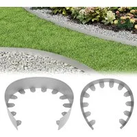 FIVMEN Rasenkante Rasenkante Gartenkantenplatte Metall Beetbegrenzung 5/10cm Hoch, 5m/10m Lang, Silber/Schwarz Verzinkt Rasenbleche Mähkante Flexible Rasen Umrandung