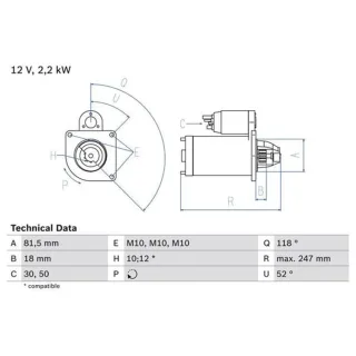 Bosch Starter Ford Ranger Mazda B-Serie Bt-50