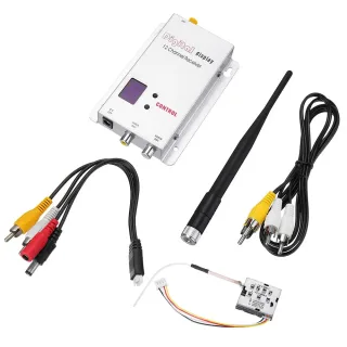 Partom 1.2GHz 200mW 12CH Wireless FPV Transmitter Fox‑R02 Receiver Combo for RC Drone Airplane Long Range AV Transmissio