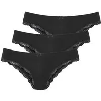 LASCANA Brasilslip (3er-Pack) aus elastischer Baumwolle mit zarter Spitze