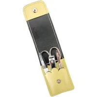 EloModa Maniküre-Kosmetik-Etui 4-teiliges Solingen* Maniküre Set mit echt Leder Etui, Nagelschere, 4 tlg., Made in Germany