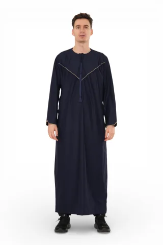 Herren Ramadan Marineblau marokkanische Jubba Robe Djellaba Eid Thobe – TT-007
