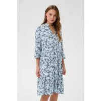 Saint Tropez Blusenkleid EdaSZ Dress Sommerkleid, Tunikakleid mit Volant und 3/4 Ärmel