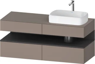 Duravit Qatego Konsolenwaschtischunterbau wandhängend Basalt Matt 1400x550x600 mm - QA4766049430000 QA4766049430000