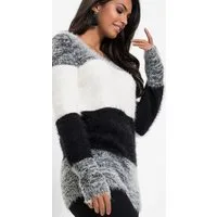 bonprix Strickpullover aus Effekt-Garn, Grobstrick, bequeme Passform, eleganter Stil