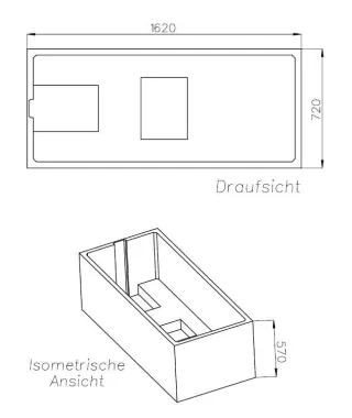 Neuesbad Wannenträger für Bette Classic 165x75 SW 11496