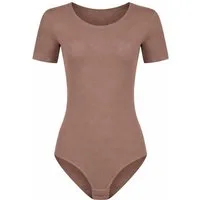 Evoni Body für Damen Kurzarm T-Shirt-Body mit Rundhals