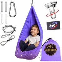 Kronenberg Tuchschaukel Ganzkörpersocke (Sensorische Therapieschaukel aus elastischem Nylon), Hängeschaukel, höhenverstellbar, 360° drehbar, für drinnen & draußen