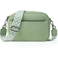 TAN.TOMI Umhängetasche Damen Handy Schultertasche, Kunstleder Crossbody Umhängetasche (Drei Reißverschlussfächern mit Verstellbar Abnehmbar Schultergurt), Breiter Riemen Abendtasche