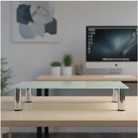 Melko TV-Rack Bildschirmerhöhung Schreibtischaufsatz Glasaufsatz Monitoraufsatz (Stück), Robust und stabil