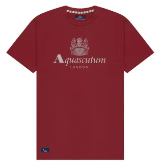 Aquascutum Active Beach Basic Big Logo Bordeaux Burgundy T-shirt