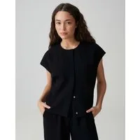 OPUS PANTS Anzugweste Wenali aus Webware in ovalem Schnitt Überschnittene Schulter für einen modernen Layering Look