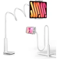 Luckice Handy-Halterung Flexibler Schwanenhals-Handyhalter Gooseneck Handyhalter, (Höhenverstellbar & 360° Drehbar – Universell für iPhone, Samsung, iPad & alle Smartphones – Stabile Klemmhalterung für Schreibtisch, Bett, Auto & Küche – Ideal für Vid