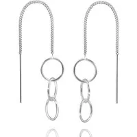 Materia Paar Ohrhänger Damen Silber Durchzieher Kreise lang SO-224, 925 Sterling Silber