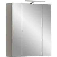 welltime Spiegelschrank FLORENZ, inkl. Beleuchtung, Breite 60 cm, 3 Spiegeltüren (TOPSELLER) in verschiedenen Farben erhältlich, Badmöbel, Badschrank, Schrank, Bad