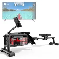 VOWVIT Rudergerät für Zuhause, Wasser Rudergeräte mit Bluetooth Boardcomputer (1-tlg), 160KG Gewichtsbelastung, Max. 210 cm Benutzergröße Geeignet