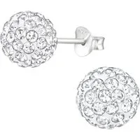 ALEXANDER YORK Paar Ohrstecker BALL KRISTALL 8 mm I weiß, 2-tlg., 925 Sterling Silber