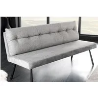 riess-ambiente Sitzbank BIG GEORGE 160cm grau - Samt, Flachgewebe, Metall-Beine (Einzelartikel, 1-St), mit Taschenfederkern & Rückenlehne – ideal für Esszimmer oder Küche