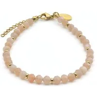 LAVISA Armband Edelstein Armband - 4mm Naturstein Perlen Granat