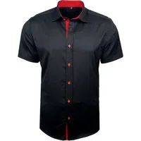 Baxboy Langarmhemd Kurzarmhemd Herren Hemd Bügelleichtes Slim Fit Kentkragen Uni B-455