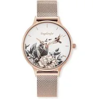 Engelsrufer Quarzuhr Flower ERWA-FLOWER1-MR-MR, Armbanduhr, Damenuhr, Edelstahlarmband, analog