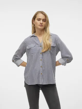 VERO MODA - VMBUMPY L/S SHIRT NEW WVN NOOS Snow White - Gr. - M