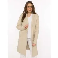 Zwillingsherz Cardigan "Jessi" mit Kragen, Langarm, aufgesetzte Taschen, ohne Verschluss, knielang