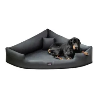 Tierlando TRIVIA - Orthopädisches Eckhundebett schwarz/ graphit 1,2 m, 25 cm, 1,2 m