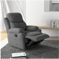 HOMCOM Relaxsessel Einzelsofa, Liege 150°, neigbarer Liegesessel (Ruhesessel, 1-St., TV-Sessel), für Wohnzimmer, Grau