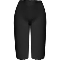 emeco Leggings 3/4 Leggings Damen Capri Leggins Baumwolle Sporthose Spitze Fitness Yo