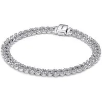 Pandora Silberarmband 593008C01, für Damen Silber Zeitloses Pavé