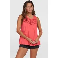 O'Neill Tanktop ESSENTIALS TOKEENA EMBROIDERY TANK mit bestickten Einsätzen am U-Ausschnitt, aus Viskose und Elasthan