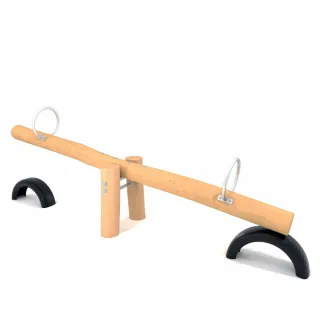 Öffentliche Spielplatz-Wippe PRO Bop aus Robinienholz - Robuste Wipp-Konstruktion für 2 Kinder - Sicherheitsbereich 520x274 cm - Langlebig - Wickey