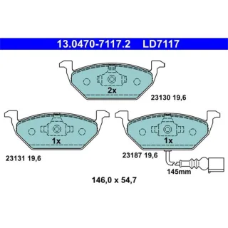 ATE Ceramic Bremsbel?ge vorne Audi A2 A3 Seat Altea Skoda VW