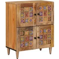 vidaXL Sideboard Sideboard mit Speicher Natur 60 x 33 x 75 cm Massivholz (1 St)