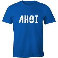 MoonWorks Print-Shirt Herren T-Shirt Ahoi mit Anker Seemanns Gruß Moonworks® mit Print