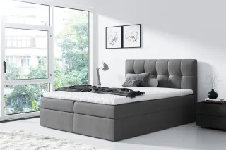 Boxspringbett Schlafzimmerbett CARMEN 120x200cm Anthrazit
