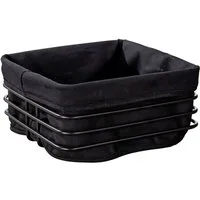 WENKO Brotkorb Modell Premium Square, Metall, (Set, 2-tlg), robustem Korbgestell mit herausnehmbarer Einlage