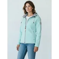 Dry Fashion Fleecejacke Norden Damen Jacke Fleece Windabweisend - Übergangsjacke mit Kapuze Verstellbare Kapuze, 2-Wege-Reißverschluss, Reißverschluss-Taschen