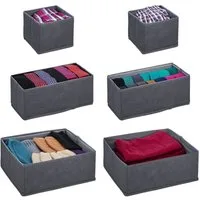 relaxdays Aufbewahrungsbox Schubladen Organizer 6er Set