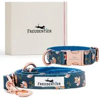 Freudentier Hunde-Halsband und Hundeleine im wunderschönen Set, Let's get Foxy Kollektion