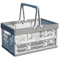Jumpeak Aufbewahrungskorb Faltbarer Aufbewahrungskorb, Einkaufskorb, Supermarkt-Einkaufskorb, Snack-Korb, Plastik-Picknick-Korb, faltbarer Aufbewahrungskorb