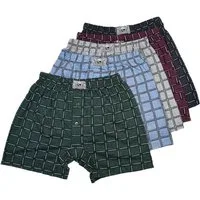 Toker Collection® Boxershorts Herren Boxershort kariert Gr. S,5er Pack (Packung, 5er - Pack) Logostickerei am Bund